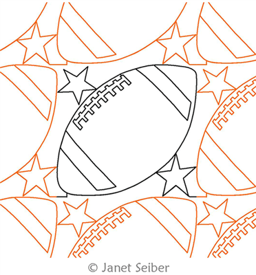 Digitized Longarm Quilting Design Football Star Border or Panto was designed by Janet Seiber.