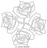 Digitized Longarm Quilting Design Four Roses Motif was designed by Janet Seiber.