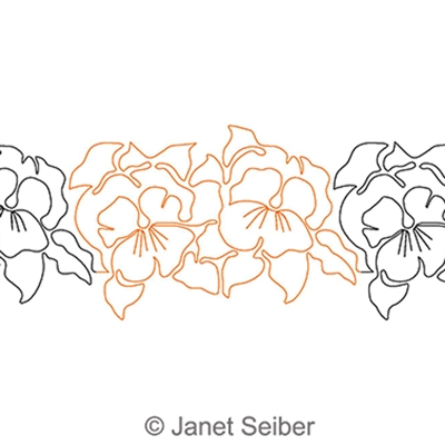 Digitized Longarm Quilting Design Pair of Pansies was designed by Janet Seiber.