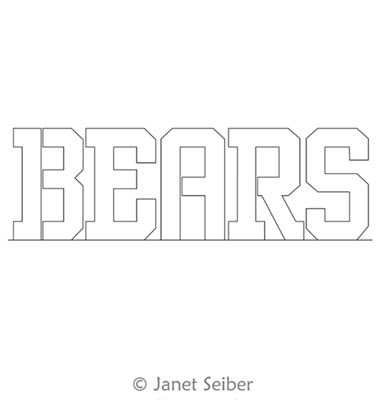 Digitized Longarm Quilting Design Team Bears was designed by Janet Seiber.