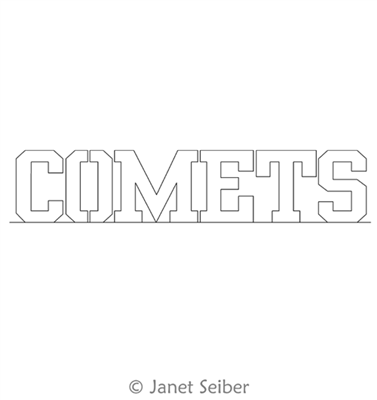 Digitized Longarm Quilting Design Team Comets was designed by Janet Seiber.