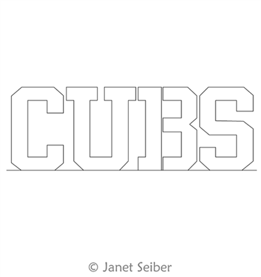Digitized Longarm Quilting Design Team Cubs was designed by Janet Seiber.