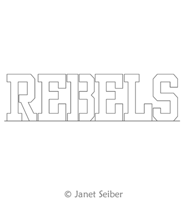 Digitized Longarm Quilting Design Team Rebels was designed by Janet Seiber.