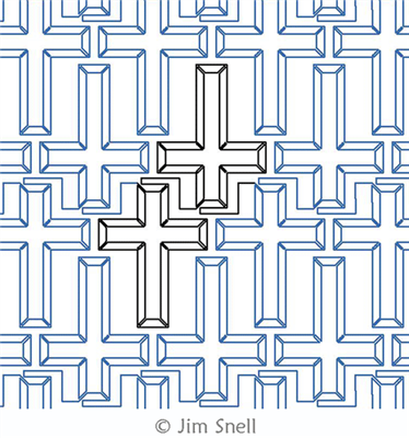 Digital Quilting Design Beveled Cross by Jim Snell