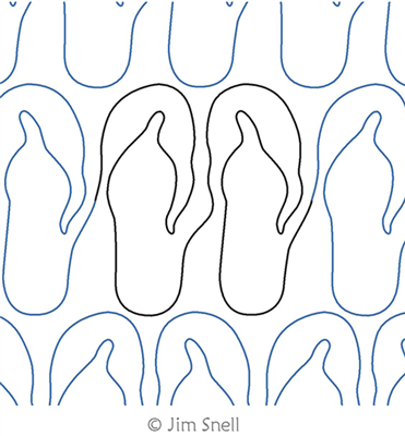 Digital Quilting Design Flip Flops 1 by Jim Snell