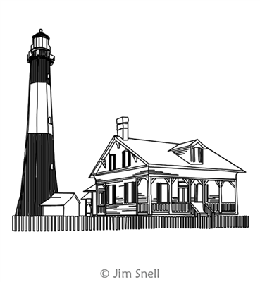 Lighthouse Tybee Island by Jim Snell. This image demonstrates how this computerized pattern will stitch out once loaded on your robotic quilting system. A full page pdf is included with the design download.