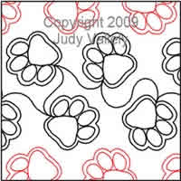 Digital Quilting Design Paw Prints by Judy Vallely.