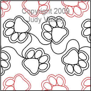 Digital Quilting Design Paw Prints by Judy Vallely.