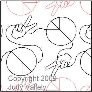 Digital Quilting Design Peace and Love by Judy Vallely.