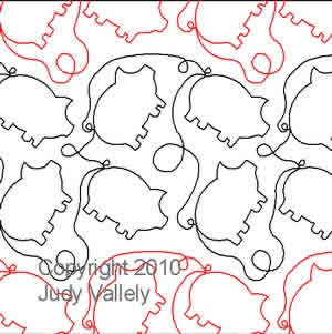 Digital Quilting Design This Little Piggy by Judy Vallely.