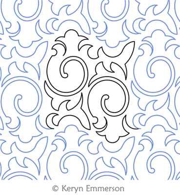 Digital Quilting Design Bali Scroll by Keryn Emmerson.