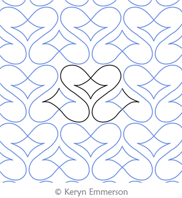 Digital Quilting Design Baroque Hearts by Keryn Emmerson.