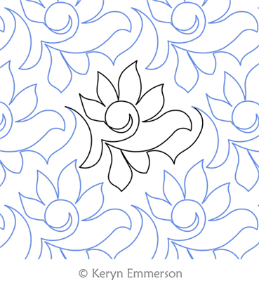 Digital Quilting Design KE Gardenia by Keryn Emmerson.