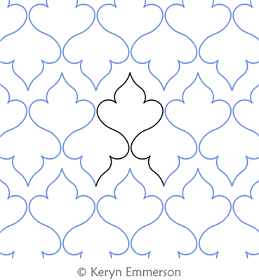 Arabesque by Keryn Emmerson. This image demonstrates how this computerized pattern will stitch out once loaded on your robotic quilting system. A full page pdf is included with the design download.