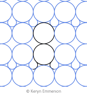 Circle Grid 2 by Keryn Emmerson. This image demonstrates how this computerized pattern will stitch out once loaded on your robotic quilting system. A full page pdf is included with the design download.