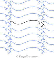 Fishes by Keryn Emmerson. This image demonstrates how this computerized pattern will stitch out once loaded on your robotic quilting system. A full page pdf is included with the design download.