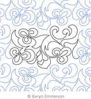 Funky Fleur de Lis by Keryn Emmerson. This image demonstrates how this computerized pattern will stitch out once loaded on your robotic quilting system. A full page pdf is included with the design download.