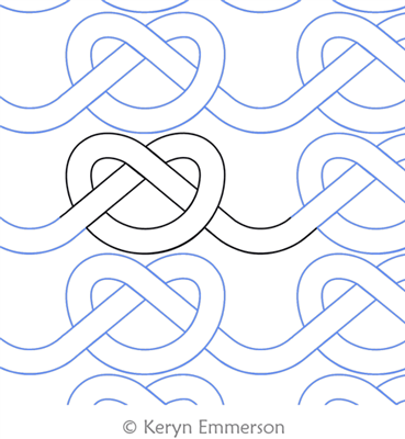 Knotted Braid by Keryn Emmerson. This image demonstrates how this computerized pattern will stitch out once loaded on your robotic quilting system. A full page pdf is included with the design download.