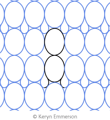 Oval Grid 2 by Keryn Emmerson. This image demonstrates how this computerized pattern will stitch out once loaded on your robotic quilting system. A full page pdf is included with the design download.