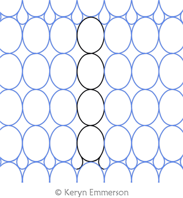 Oval Grid 4 by Keryn Emmerson. This image demonstrates how this computerized pattern will stitch out once loaded on your robotic quilting system. A full page pdf is included with the design download.