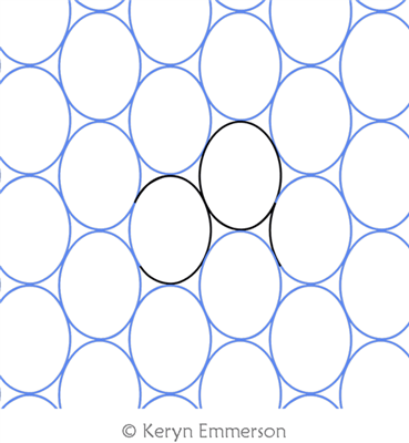 Oval Grid Hex 1 by Keryn Emmerson. This image demonstrates how this computerized pattern will stitch out once loaded on your robotic quilting system. A full page pdf is included with the design download.