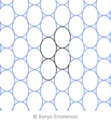 Oval Grid Hex 2 by Keryn Emmerson. This image demonstrates how this computerized pattern will stitch out once loaded on your robotic quilting system. A full page pdf is included with the design download.