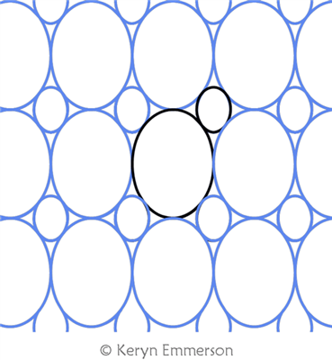 Oval Grid Plus 1 by Keryn Emmerson. This image demonstrates how this computerized pattern will stitch out once loaded on your robotic quilting system. A full page pdf is included with the design download.