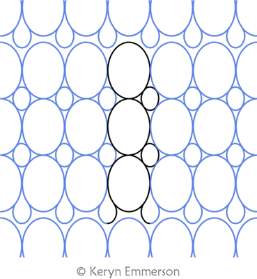 Oval Grid Plus 3 by Keryn Emmerson. This image demonstrates how this computerized pattern will stitch out once loaded on your robotic quilting system. A full page pdf is included with the design download.