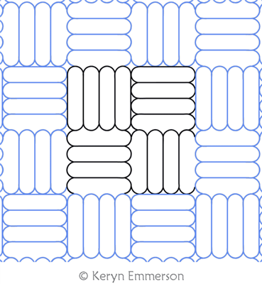 Stacked by Keryn Emmerson. This image demonstrates how this computerized pattern will stitch out once loaded on your robotic quilting system. A full page pdf is included with the design download.