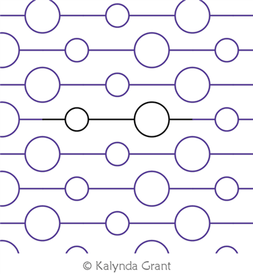 Dots and Dashes E2E by Kalynda Grant. This image demonstrates how this computerized pattern will stitch out once loaded on your robotic quilting system. A full page pdf is included with the design download.