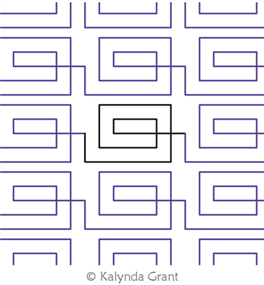 Echo Rectangle P2P by Kalynda Grant. This image demonstrates how this computerized pattern will stitch out once loaded on your robotic quilting system. A full page pdf is included with the design download.