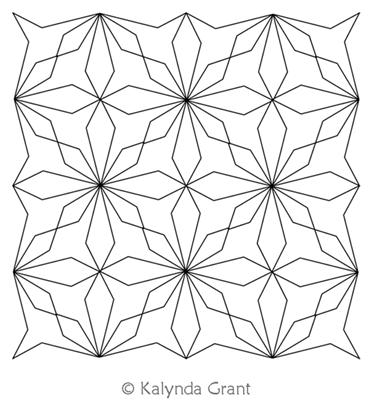 Eloquent Snowflake 3 Medium Block by Kalynda Grant. This image demonstrates how this computerized pattern will stitch out once loaded on your robotic quilting system. A full page pdf is included with the design download.