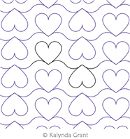 Pearls and Hearts 4 P2P by Kalynda Grant. This image demonstrates how this computerized pattern will stitch out once loaded on your robotic quilting system. A full page pdf is included with the design download.