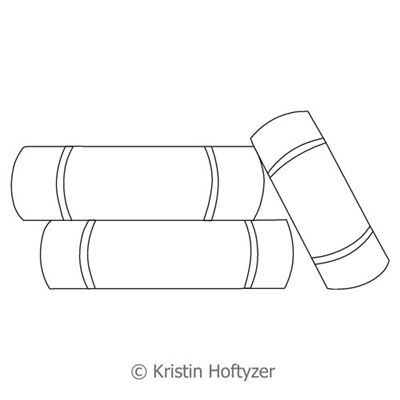 Digital Quilting Design Bookshelf Block by Kristin Hoftyzer.
