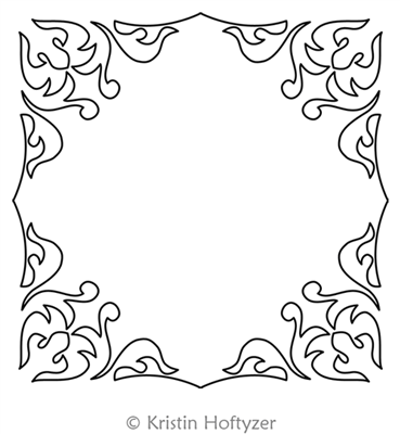 Digital Quilting Design Ornate Frame by Kristin Hoftyzer.