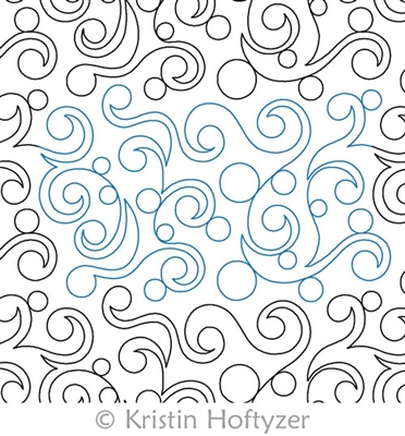 Digital Quilting Design Pearl Swirl Pantograph by Kristin Hoftyzer.