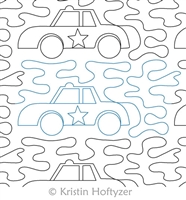 Digital Quilting Design Police Car Pantograph by Kristin Hoftyzer.