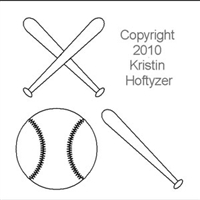 Digital Quilting Design Baseball by Kristin Hoftyzer.