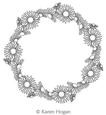 Digital Quilting Design KH Daisy Chain Wreath by Karen Hogan.