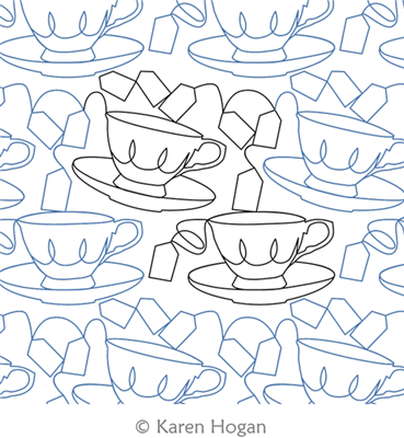 Digital Quilting Design Teacup E2E by Karen Hogan.