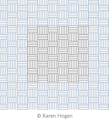 Basket Weave Fill by Karen Hogan. This image demonstrates how this computerized pattern will stitch out once loaded on your robotic quilting system. A full page pdf is included with the design download.