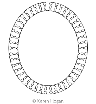 Cameo Phone Cable by Karen Hogan. This image demonstrates how this computerized pattern will stitch out once loaded on your robotic quilting system. A full page pdf is included with the design download.