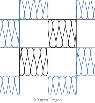 Cardboard Box E2E by Karen Hogan. This image demonstrates how this computerized pattern will stitch out once loaded on your robotic quilting system. A full page pdf is included with the design download.