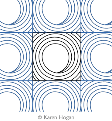 Down the Tube by Karen Hogan. This image demonstrates how this computerized pattern will stitch out once loaded on your robotic quilting system. A full page pdf is included with the design download.