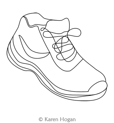 Men's Shoe 3 by Karen Hogan. This image demonstrates how this computerized pattern will stitch out once loaded on your robotic quilting system. A full page pdf is included with the design download.