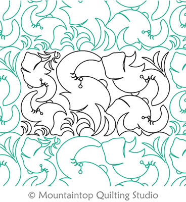 Digital Quilting Design Elephant E2E by Mountaintop Quilting Studio.