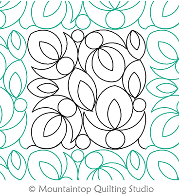 Digital Quilting Design Flower Buds E2E by Mountaintop Quilting Studio.