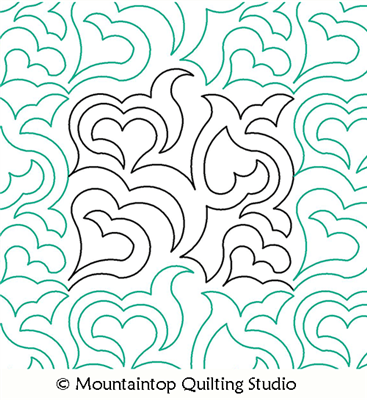 Digital Quilting Design Heart Hugs E2E by Mountaintop Quilting Studio.