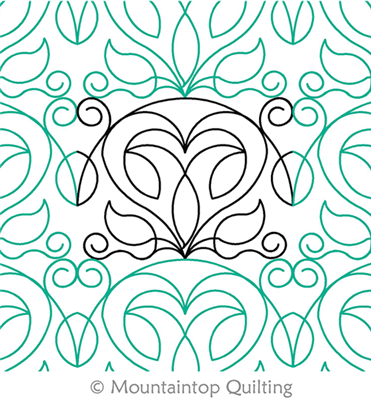 Digital Quilting Design Hearts and Vines by Mountaintop Quilting Studio.