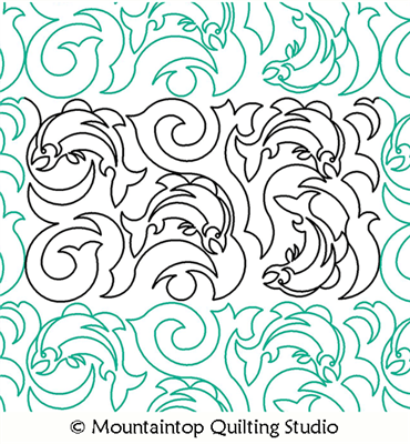 Digital Quilting Design King Salmon E2E by Mountaintop Quilting Studio.